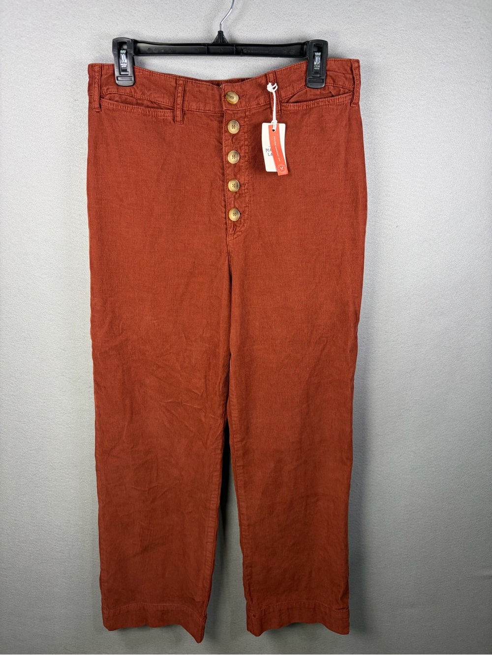 Marine Layer Women's Wide-Leg Corduroy Pants in Rust